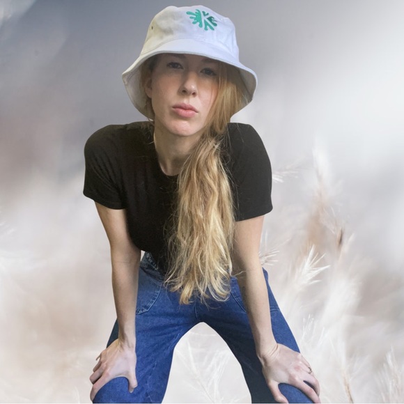 WINNING SPIRIT bucket hat, large, white, cotton, green embroidery - Picture 4 of 7